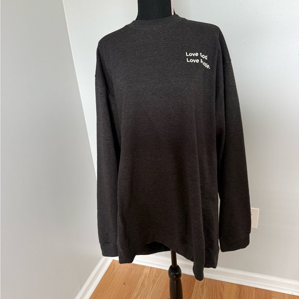 Unisex “Live God, Love People” Gray Fleece-Lined Sweatshirt 3XL Never worn